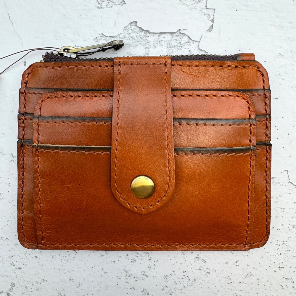 Patricia Nash Cassis Veg Tan Leather ID Card Case Wallet P58701 NEW RFID Block